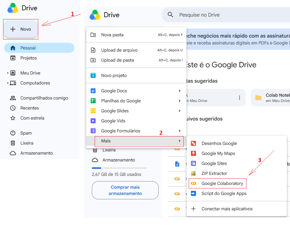 Criação Notebook Google Colab